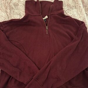 Women’s Quarter-Zip Burgundy Sweatshirt
